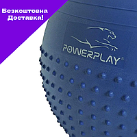 Мяч для фитнеса (фитбол) полумассажный PowerPlay 4003 Ø65 cm Gymball Синий + насос