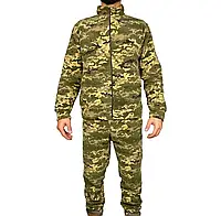 Флисовый тактический костюм пиксель камуфляж для военных ,зимний армейский теплый мужской термокостюм ВСУ