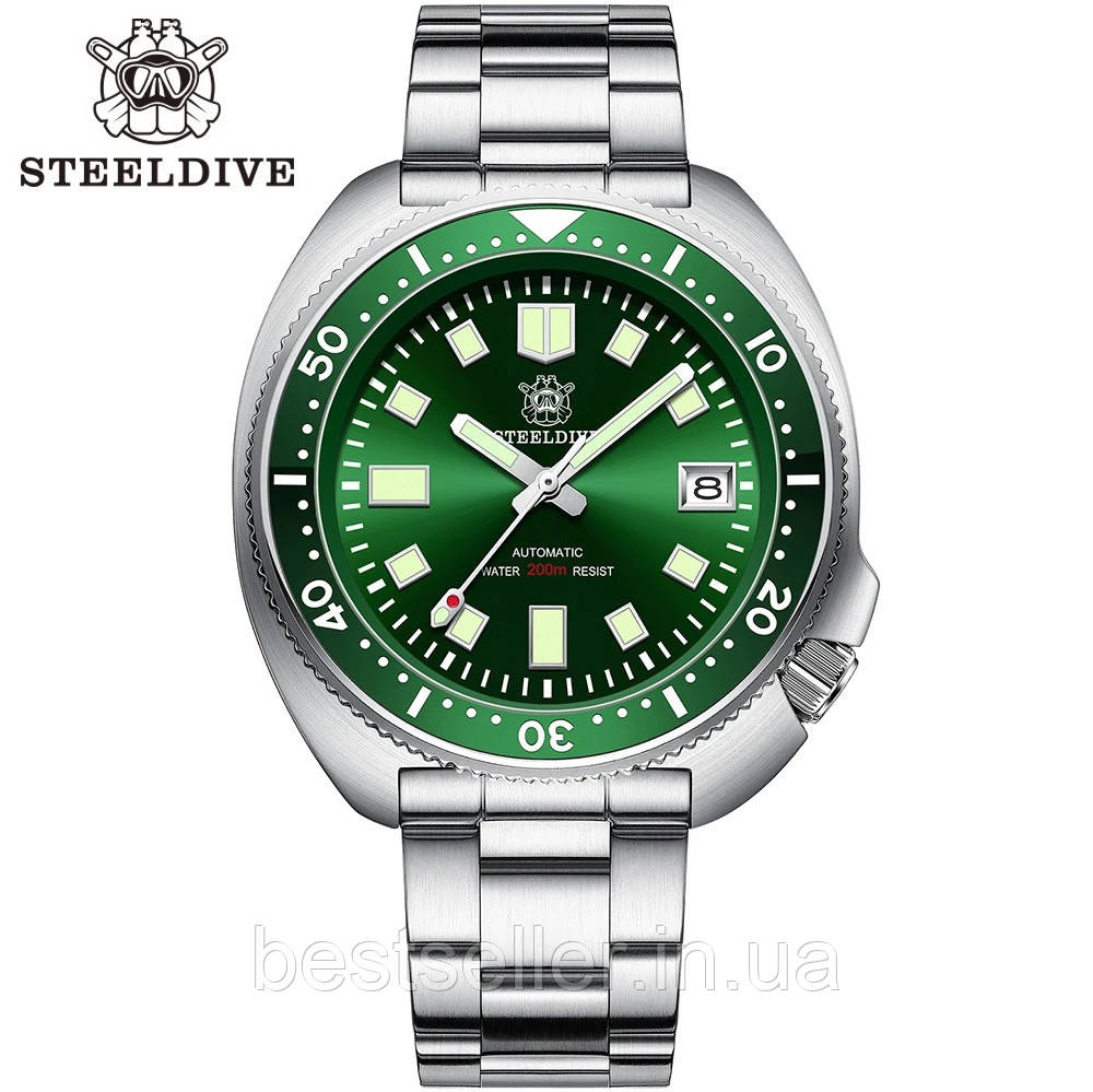 STEELDIVE SD1970 44MM 20ATM(200M) SEIKO NH35A GREEN DIAL (SEIKO SPB151J1 PROSPEX CAPTAIN WILLARD)