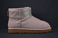 Ugg Classic Mini Logo Sparkle уггі черевики жіночі зимові хутро овчина цигейка. Оригінал. 41 р./27 см.