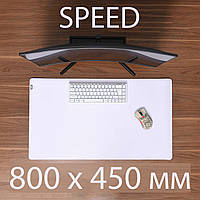 Коврик для мышки большой 800х450 2E, белый, большая игровая поверхность для клавиатуры и мыши на весь стол
