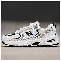 Женские кроссовки New Balance 530 White Silver Gold, белые кроссовки нью беленс 530, NB 530 ню беланс