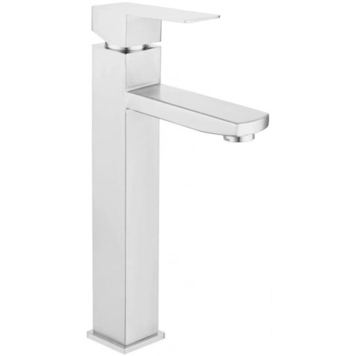 Змішувач для умивальника із високим виливом WEZER сатин нержавіюча сталь 155175 PRO11-02, фото 1