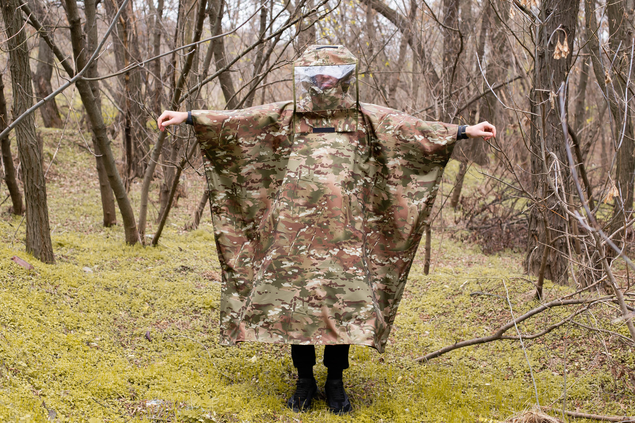 Плащ антитепловізор (антидрон) пончо тактичний ЗСУ з капюшоном у чохлі Мультикам (sp-021-2)