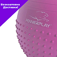 Мяч для фитнеса (фитбол) полумассажный PowerPlay 4003 Ø75 cm Gymball Сиреневый + насос