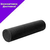 Массажный ролик (роллер) гладкий PowerPlay 4021 Fitness Roller Черный (60x15см.)