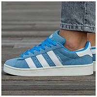 Женские кроссовки Adidas Campus 00s Blue White, синие замшевые кроссовки адидас кампус