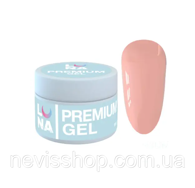 Гель для нарощування Luna Premium Gel 13 теплий приглушено-рожевий 30 мл