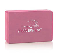 Блок для йоги PowerPlay 4006 Yoga Brick Рожевий | Цеглина для йоги, фітнесу та стретчінгу