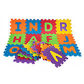 Сенсорний килимок із 26 пазлами з алфавітом для дітей від 10 м, знімні літери + піна EVA + різні текстури