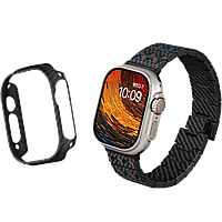 Ремешок и чехол Pitaka Chroma Carbon Band for Watch 49, Dreamland Stairs and Air Case (AWB2302/KW3001A)