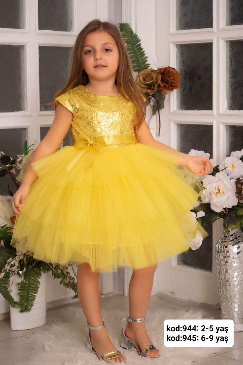 Святкова жовта пишна сукня для дівчинки на 5-8 років. різні кольори