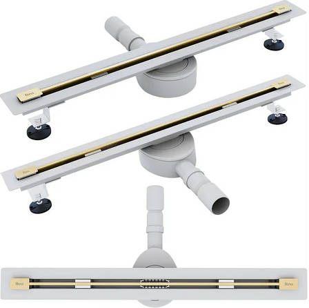 Трап для душу REA NEO 80 ULTRA SLIM PRO BRUSHED GOLD, фото 1
