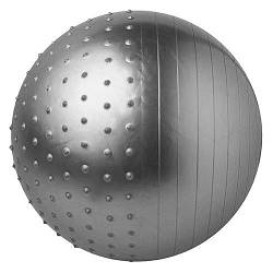 Фітбол м'яч для фітнесу напівмасажний 75 см + насос 5415-28 срібний