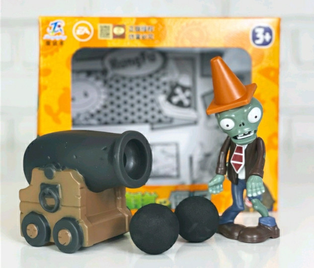 Іграшка Зомбі з Конусом та Пушка Рослини проти Зомбі Ігровий Набір Plants vs Zombies (00701)