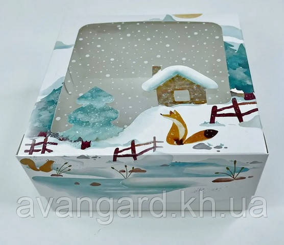 Коробка Зима 17 х 17 х 9 см