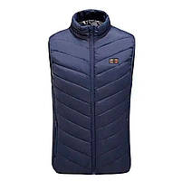 Жилетка з підігрівом від повербанка USB M01-9S Blue 5XL 5 зон підігрівання для туризму 9 шт., фото 2