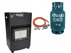 Газовий керамічний нагрівач конвектор Kaminer  4,2 кВт. інфрачервоний + редуктор зі шлангом І БАЛОНОМ