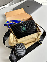 Louis Vuitton New Wave Multi Pochette Bag Black/Gold 20 х 13 х 6 см хорошее качество