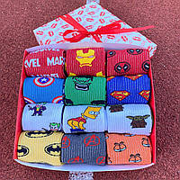 Подарочный бокс мужских носков на 12 пар 40-45 р Marvel, Подарочные мужские носки