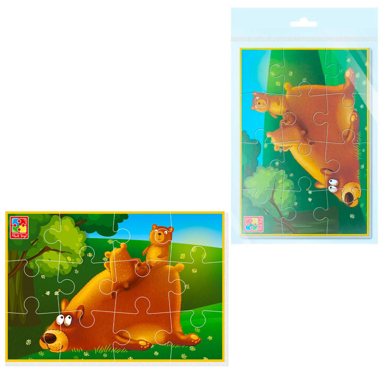 Гр М`які пазли А5 "Малюк зможе. Ведмежата"  VT1103-98   "Vladi Toys" в пакеті, фото 1
