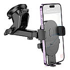 Тримач HOCO Mighty one-button Car holder H19 (center console) чорний, фото 4