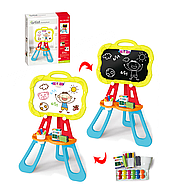 Мольберт, дошка для малювання, двостороння, магнітна, Artist, червоно-синій, фото 2