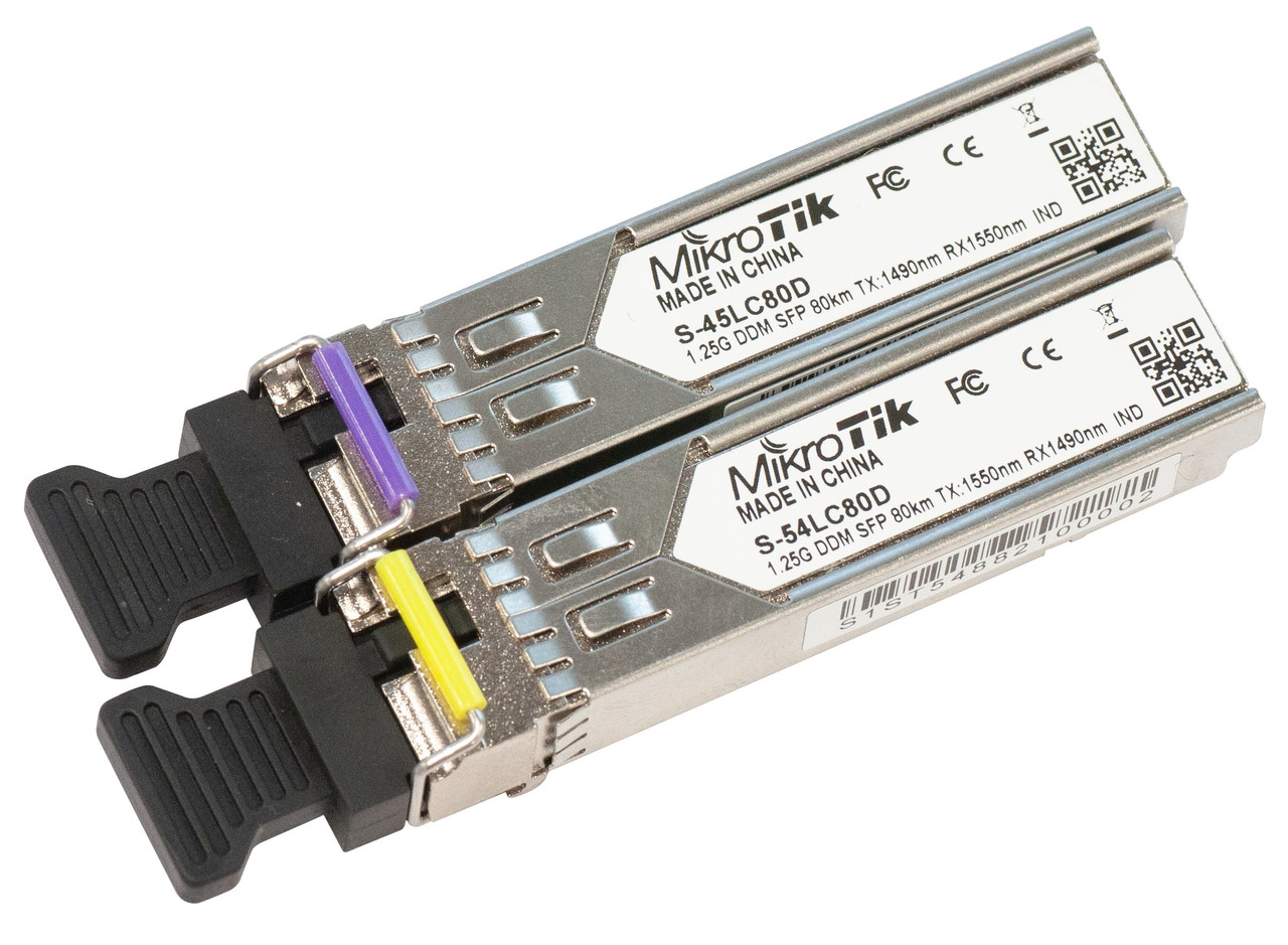 MikroTiK SFP-Трансівер (2шт) Pair of SFP modules, S-45LC80D + S-54LC80D, фото 1