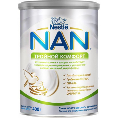 Детская смесь Nestle NAN Тройной комфорт с рождения, 400 г (7613035351462) - Вища Якість та Гарантія! - фото 1 - id-p2019582166