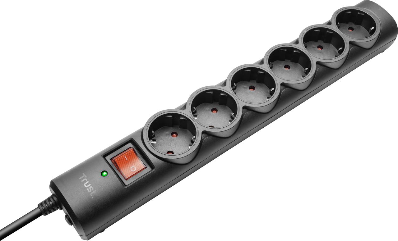 Trust Мережевий фільтр Surge Guard 6XSchuko 1.8м Black