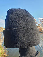 Тактическая шапка черная с флисом,теплая зимняя армейская военная шапка,подшлемник флисовый для военных ВСУ