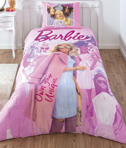 Постільна білизна підліткова Barbie Pink Powerr ранфорс Tac, фото 1
