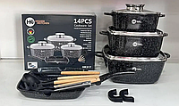 Подарок наборы посуды каструль и сковорода для индукции, кастрюли для индукциии с антипригарным покрытием