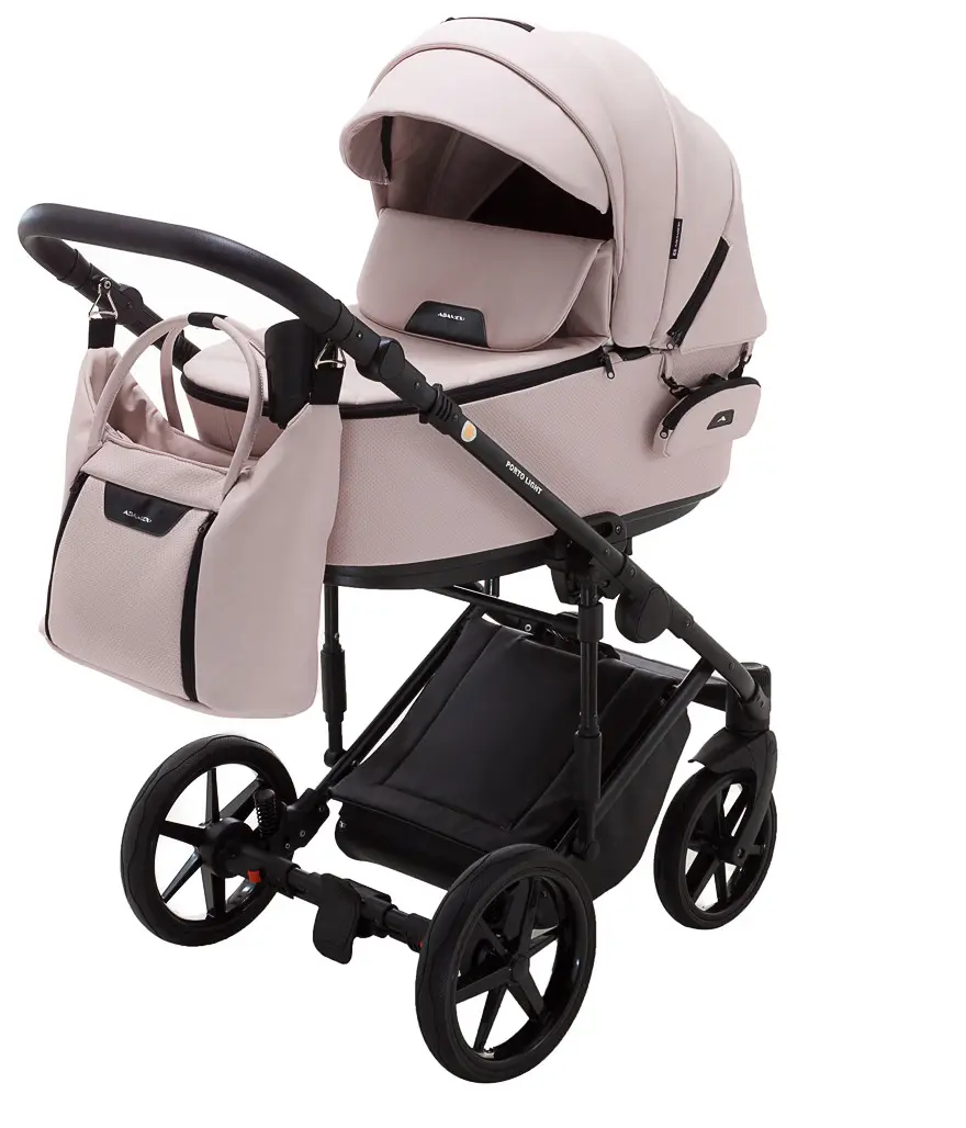 Коляска 2 в 1 Adamex Porto Light ECO SA-15 розовая пудра