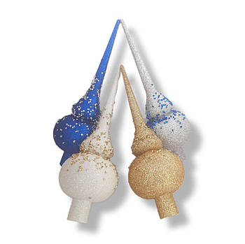 Новорічні іграшки верхівка на ялинку бісер 27 см