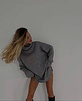 Стильный ангоровый свитер-туника платье