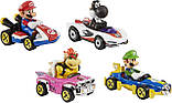 Hot Wheels Mario Kart Characters and Karts. Хот Вілс набір машинок Маріо Карт, 4шт.: Маріо, Луїджі, Баузер, Йоші, фото 2