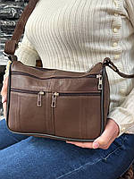 Женская сумочка темно-коричневая натуральная кожа 102039