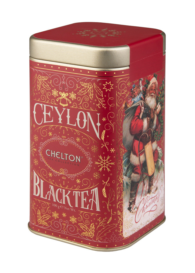 Новорічний чай Chelton Подарунок Санти чорний листовий OPA 100 г у бляшанці, фото 1