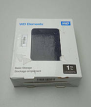 Жорсткий диск SSD мережевий накопичувач Б/У Western Digital WD Elements Portable 1 TB (WDBUZG0010BBK-EESN)