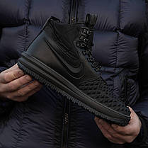 Зимові Кросівки Nike Lunar Force DuckBoot Black / Найк Лунар Форс ДакБут Чорні, фото 4