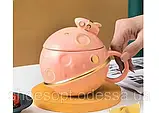 Кухоль Планета з ракетою космос із кришкою, фото 3