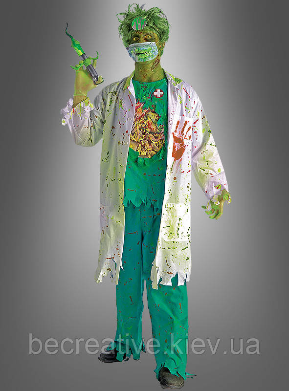 Чоловічий карнавальний костюм для образу зомбі, лікаря