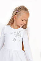 Новогоднее детское карнавальное платье Снежинка 98см белое