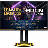 TFT 27" AOC AGON AG275QXL, QHD, IPS, 170Гц, 1мс, 2x HDMI, 2x DP, USB-hub, HAS, Pivot, колонки (AG275QXL)