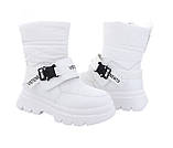 Жіночі білі дутики сноубутси збоку змійка 36 38 39 40 розмір, фото 6