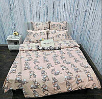 Комплект постельного белья из бязь Голд Люкс детский полуторный с зайчиками