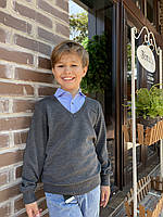 Рубашка обманка Blueland для мальчика 6-9 лет , 134, Серый