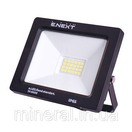 Прожектор світлодіодний 20Вт, 6000К, 1600Лм, IP65, e.LED.flood.stand, E.NEXT, (l0790002), фото 1