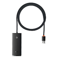 USB-Хаб Baseus Lite Series 4-Port USB-A HUB Adapter USB-A to USB 3.0*4 1m WKQX030101 Black